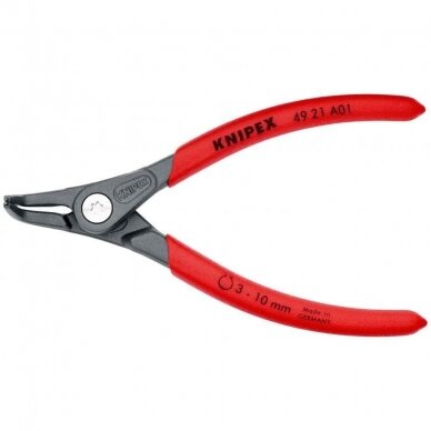 Replės išoriniams žiedams. Lenktos 130mm (Ø3-10mm) KNIPEX Replės išoriniams žiedams. Lenktos 130mm (Ø3-10mm) KNIPEX