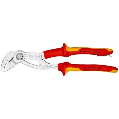 Santechninės replės 250mm VDE KNIPEX Cobra Santechninės replės 250mm VDE KNIPEX Cobra