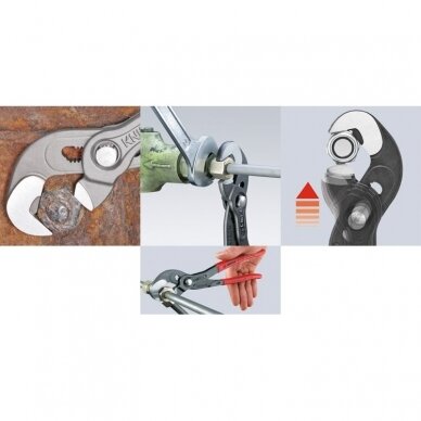 Santechninės replės KNIPEX greito sukimo su fiksavimu 250mm 6 Santechninės replės KNIPEX greito sukimo su fiksavimu 250mm 6