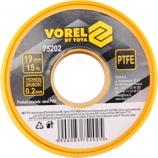 Santechninė sandarinimo juosta PTFE 19mm x 15m