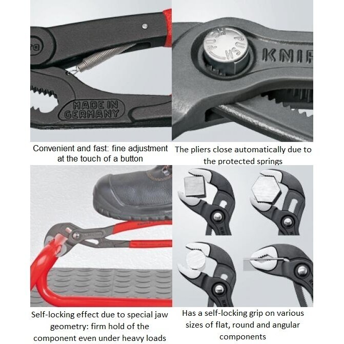 Santechninės replės 250mm KNIPEX (su fiksavimu) 4 Santechninės replės 250mm KNIPEX (su fiksavimu) 4