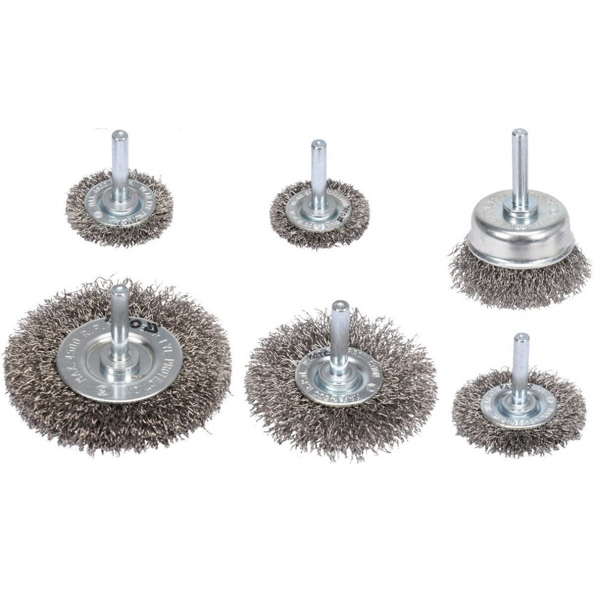 Šepečių vielinių su koteliu rinkinys (6vnt) INOX Šepečių vielinių su koteliu rinkinys (6vnt) INOX