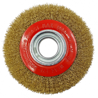 Šepetys vielinis disko tipo, plokščias, garbanotas, 300x32mm Šepetys vielinis disko tipo, plokščias, garbanotas, 300x32mm