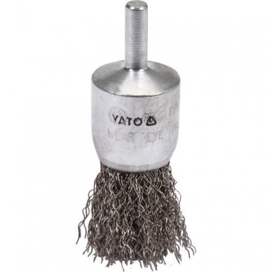Šepetys vielinis teptuko tipo, garbanotas, 25mm INOX Šepetys vielinis teptuko tipo, garbanotas, 25mm INOX
