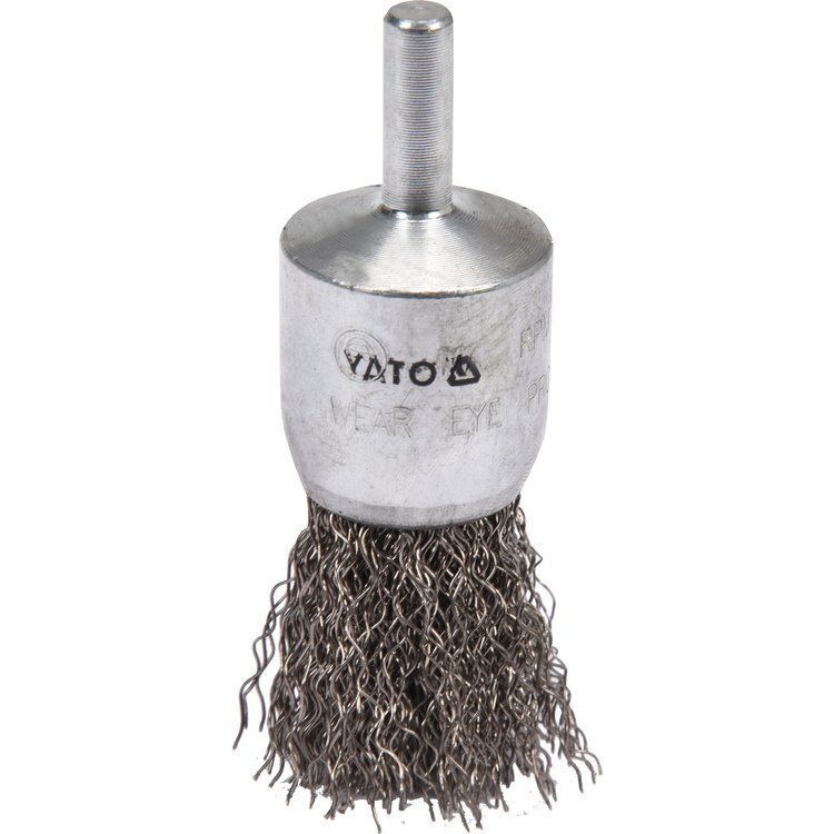 Šepetys vielinis teptuko tipo, garbanotas, 25mm INOX Šepetys vielinis teptuko tipo, garbanotas, 25mm INOX