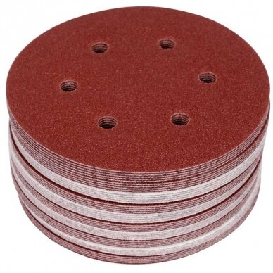 Šlifavimo popierius 150mm (6 skylių) (50vnt) Šlifavimo popierius 150mm (6 skylių) (50vnt)
