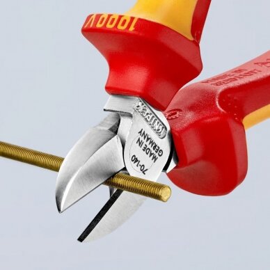 Šoninio kirpimo replės elektrikui 140mm (1000V) KNIPEX 3 Šoninio kirpimo replės elektrikui 140mm (1000V) KNIPEX 3