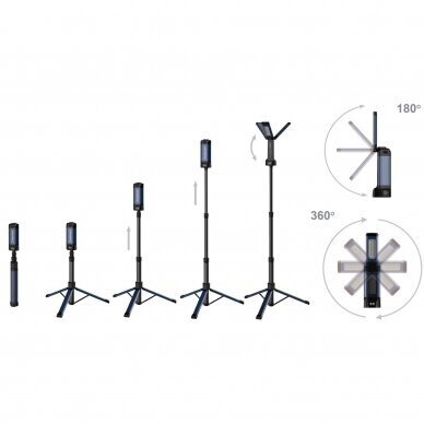Šviestuvas COB (18W) su trikoju (įkraunamas) 6 Šviestuvas COB (18W) su trikoju (įkraunamas) 6