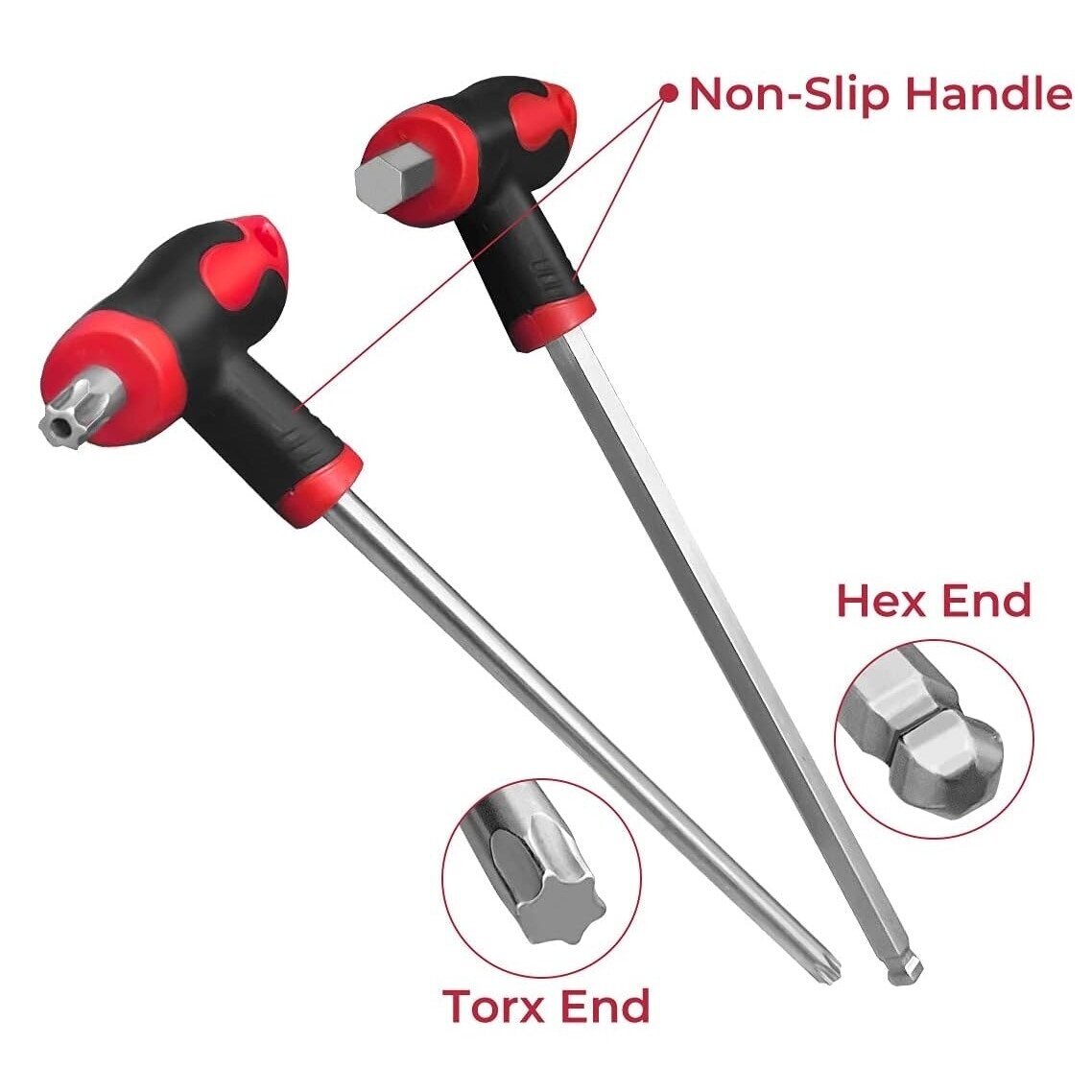 T-tipo šešiakampių raktų rinkinys TORX ir HEX (apvalia galvute) 16vnt. 1 T-tipo šešiakampių raktų rinkinys TORX ir HEX (apvalia galvute) 16vnt. 1