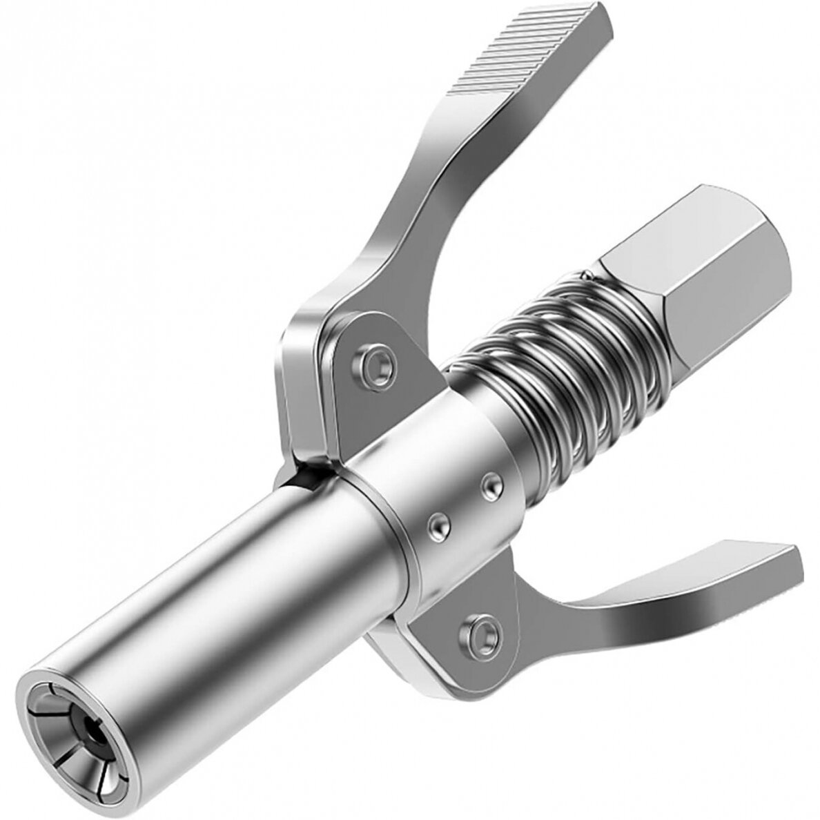 Tepimo preso antgalis 6 segmentų greito užspaudimo M10x1mm 1/8" Tepimo preso antgalis 6 segmentų greito užspaudimo M10x1mm 1/8"