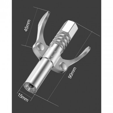Tepimo preso antgalis 6 segmentų greito užspaudimo M10x1mm 1/8" 1 Tepimo preso antgalis 6 segmentų greito užspaudimo M10x1mm 1/8" 1