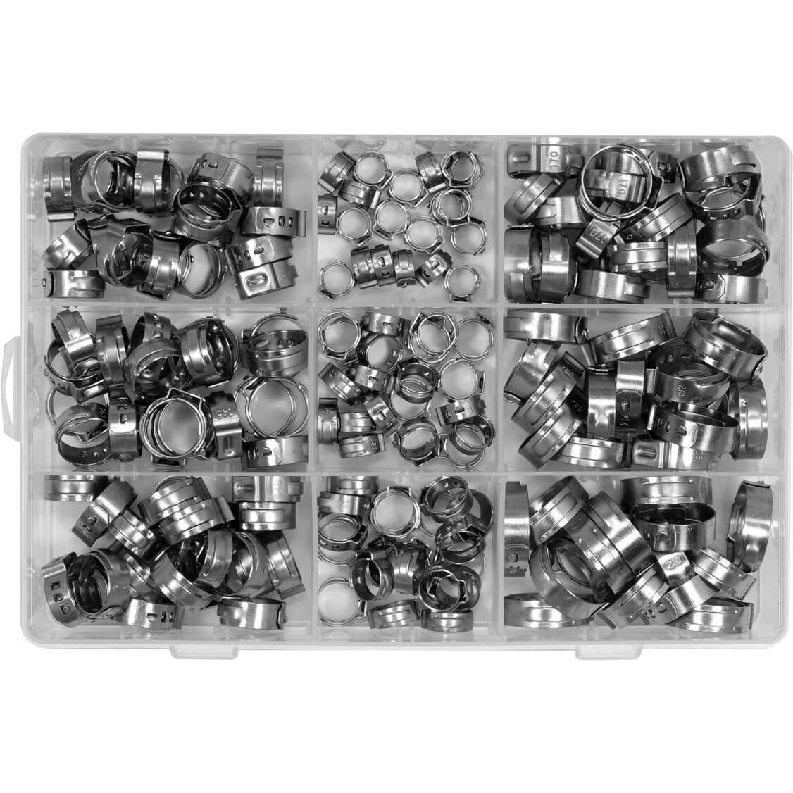 Užspaudžiamų sąvaržų rinkinys (170vnt)(6-21mm) Užspaudžiamų sąvaržų rinkinys (170vnt)(6-21mm)
