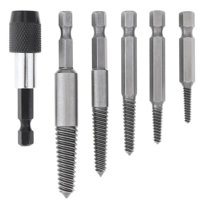 Užlūžusių varžtų išsukėjų rinkininys 1/4" HEX 6vnt. (smulkus sriegis) Užlūžusių varžtų išsukėjų rinkininys 1/4" HEX 6vnt. (smulkus sriegis)