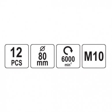 Valymo-poliravimo rinkinys 80mm, M10 12vnt. 3 Valymo-poliravimo rinkinys 80mm, M10 12vnt. 3