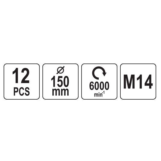 Valymo-poliravimo rinkinys 150mm, M14 12vnt. 3 Valymo-poliravimo rinkinys 150mm, M14 12vnt. 3