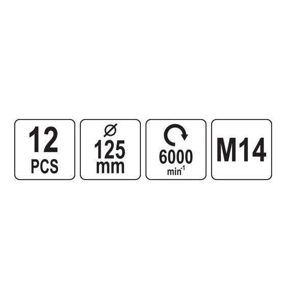 Valymo-poliravimo rinkinys 125mm, M14 12vnt. 3