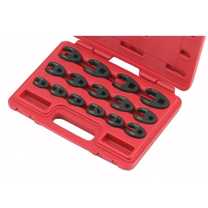Veržliarakčių šoninių rinkinys 3/8" + 1/2" 15vnt. (8-24mm) Veržliarakčių šoninių rinkinys 3/8" + 1/2" 15vnt. (8-24mm)