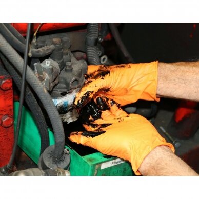 Vienkartinės pirštinės nitrilinės Grippaz M-Safe 246OR 2 Vienkartinės pirštinės nitrilinės Grippaz M-Safe 246OR 2