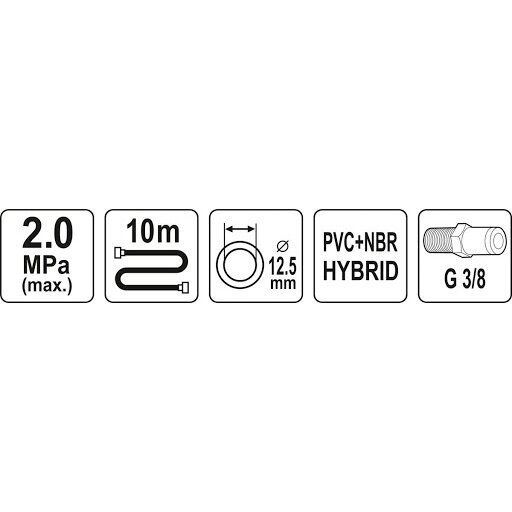 Žarna hibridinė su išoriniais sriegiais 3/8" (Ø12.5x17mm) 10m 1